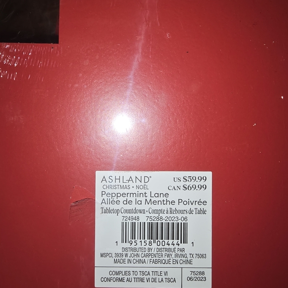 Ashland Santa Advent Calendar - Red, White, Black, Gold - Picture 3 of 3